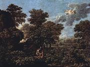 Nicolas Poussin Hut and Well on Rugen (mk10) oil painting on canvas